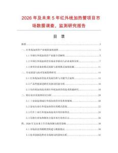 2026年及未來5年紅外線加熱管項目市場數(shù)據(jù)調(diào)查、監(jiān)測研究報告