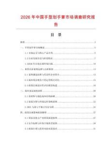 2026年中國(guó)手型劃手掌市場(chǎng)調(diào)查研究報(bào)告