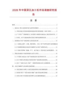 2026年中國深孔加工機市場調查研究報告