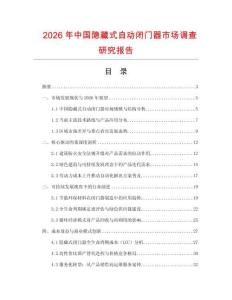 2026年中國(guó)隱藏式自動(dòng)閉門(mén)器市場(chǎng)調(diào)查研究報(bào)告