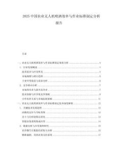 2025中國農業無人機噴灑效率與作業標準制定分析報告