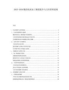 2025-2030數控機床加工精度提升與刀具管理系統