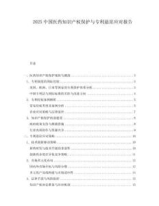 2025中國醫藥知識產權保護與專利懸崖應對報告
