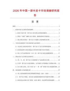 2026年中國一排半皮卡市場調查研究報告