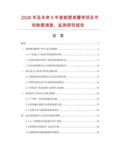 2026年及未來5年智能塑身腰帶項目市場數據調查、監測研究報告