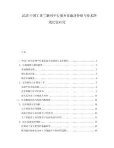 2025中國工業(yè)互聯(lián)網(wǎng)平臺服務商市場份額與技術路線比較研究