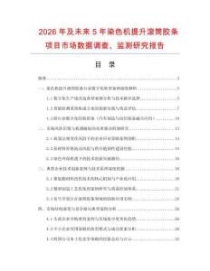 2026年及未來5年染色機提升滾筒膠條項目市場數據調查、監測研究報告