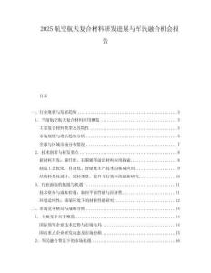 2025航空航天復合材料研發進展與軍民融合機會報告
