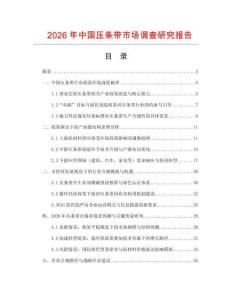 2026年中國壓條帶市場調(diào)查研究報告