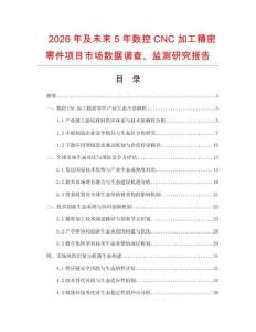 2026年及未來5年數(shù)控CNC加工精密零件項(xiàng)目市場數(shù)據(jù)調(diào)查、監(jiān)測研究報(bào)告