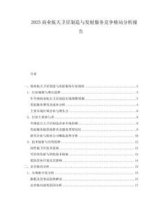 2025商業航天衛星制造與發射服務競爭格局分析報告