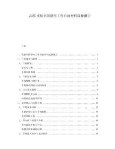 2025實(shí)驗(yàn)室防靜電工作臺(tái)面材料選擇報(bào)告