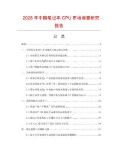 2026年中國筆記本CPU市場調查研究報告