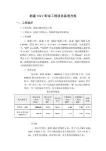新建10kV配电工程项目监理月报