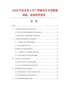 2026年及未來5年廣角鏡項目市場數據調查、監測研究報告