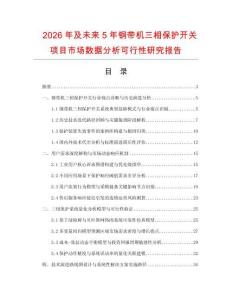 2026年及未來5年鋼帶機三相保護開關項目市場數據分析可行性研究報告