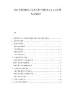 2025智能網聯汽車技術標準應用場景及安全防護體系研究報告
