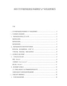 2025汽車線控底盤技術成熟度與產業化進程報告