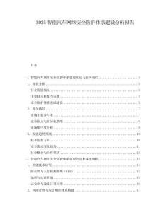 2025智能汽車網絡安全防護體系建設分析報告