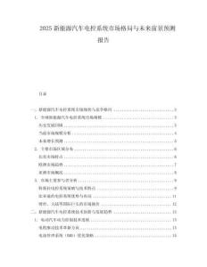 2025新能源汽車電控系統市場格局與未來前景預測報告