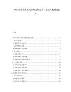 2025國防無人系統(tǒng)市場發(fā)展趨勢與政策紅利研究報告