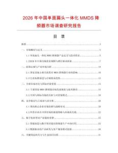 2026年中国单面扁头一体化MMDS降频器市场调查研究报告