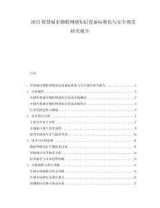 2025智慧城市物聯網感知層設備標準化與安全規范研究報告
