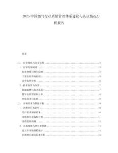 2025中國燃氣行業質量管理體系建設與認證情況分析報告