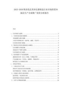2025-2030斯洛伐克美容儀器制造行業市場供需本地化生產全球推廣投資分析報告