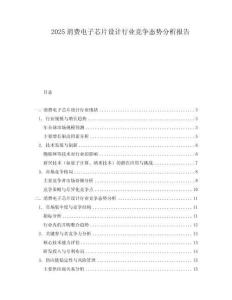 2025消費(fèi)電子芯片設(shè)計(jì)行業(yè)競(jìng)爭(zhēng)態(tài)勢(shì)分析報(bào)告