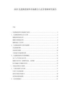 2025先進陶瓷材料市場潛力與競爭策略研究報告