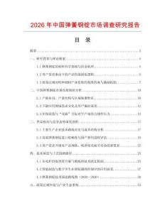 2026年中國彈簧鋼錠市場調查研究報告