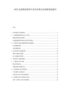 2025先進陶瓷材料行業競爭格局及戰略規劃報告