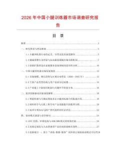 2026年中國小腿訓練器市場調查研究報告
