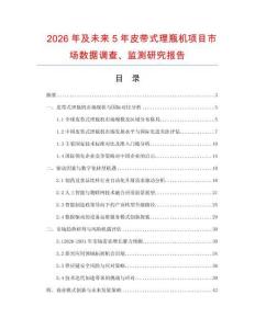 2026年及未來5年皮帶式理瓶機項目市場數據調查、監測研究報告