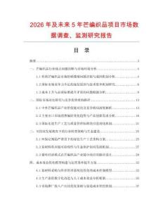 2026年及未來5年芒編織品項目市場數(shù)據(jù)調(diào)查、監(jiān)測研究報告