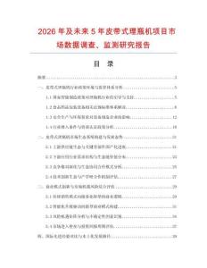 2026年及未來5年皮帶式理瓶機項目市場數據調查、監測研究報告