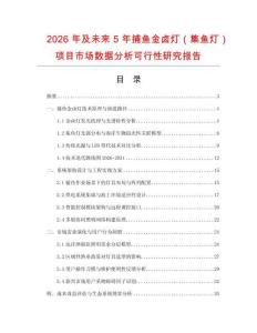 2026年及未來5年捕魚金鹵燈（集魚燈）項(xiàng)目市場數(shù)據(jù)分析可行性研究報(bào)告