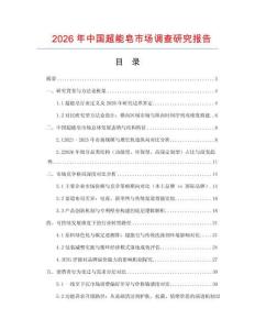 2026年中國超能皂市場調查研究報告
