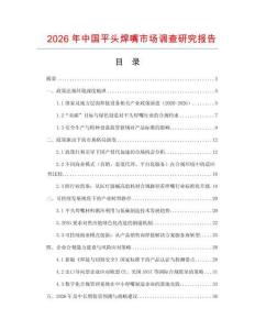 2026年中國平頭焊嘴市場調查研究報告