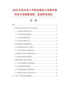 2026年及未來5年熱收縮電力電纜終端項目市場數據調查、監測研究報告