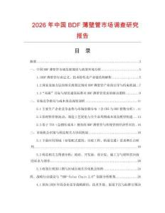 2026年中國BDF薄壁管市場調查研究報告