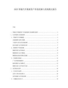 2025智能汽车数据资产价值挖掘与变现模式报告