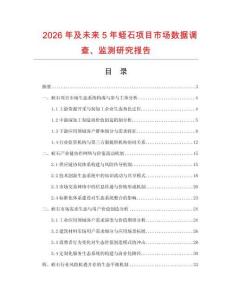 2026年及未來5年蛭石項目市場數據調查、監測研究報告