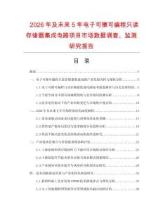 2026年及未来5年电子可擦可编程只读存储器集成电路项目市场数据调查、监测研究报告