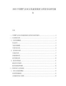 2025中國燃氣企業文化建設現狀與價值導向研究報告