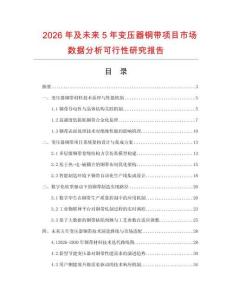 2026年及未来5年变压器铜带项目市场数据分析可行性研究报告