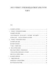 2025中國海洋工程裝備制造技術瓶頸與國際合作研究報告