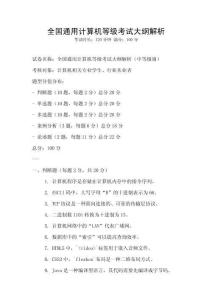 全國通用計算機等級考試大綱解析