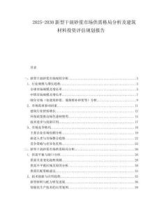 2025-2030新型干混砂漿市場供需格局分析及建筑材料投資評估規劃報告